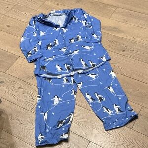 Woman’s Pine Cone Hill Annie Selka skating penguins pajamas in blue. Large. Cute